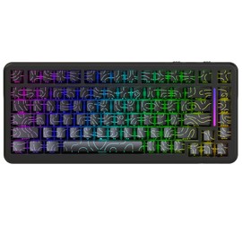MAMBASNAKE M82 HE Hall Effect Magnetic Switch 75% Rapid Trigger Gaming Keyboard 8KHz Magnetic Keyboard with 0.01mm RT Accuracy, Support RT/Snap Tap/DKS with RGB Lighting Coiled Cable-Black Contour