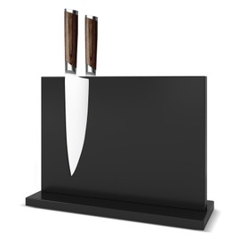 THMINS Black Magnetic Knife Block, Double-Sided Magnetic Knife Holder Universal Multi-function Display Rack for Kitchen Counter