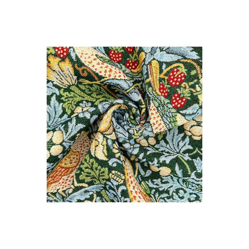 Cotton Woven Tapestry Upholstery Fabric Material Strawberry Thief Bottle 1MTR