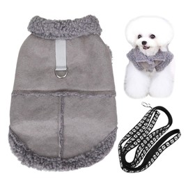 1 Pet Vest And 1 Leash, Pet Warm Clothing, Pet Plush Clothing, Pet Supplies