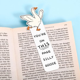 Funny Bookmarks Silly Goose Cute Bookmark Book Marks for Reading Women Men Stocking Stuffers for Girls Boys Christmas Birthday Gifts for College Girls Students Book Lovers Book Accessories Gag Gift