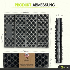 Alpteq® RastPlatz Folding Seat Mat, Ultralight 52 g, Waterproof & Insulating, IXPE Thermal Seat Pad, 30 x 40 cm, Black