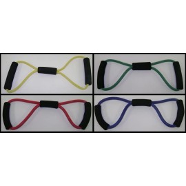 Theraquatics Figure 8 yoga resistance band Tubing Workout Exercise LIGHT Bowtie 9547A pilates - Blue (Heavy)