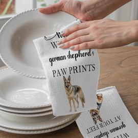 OTOUO German Shepherd Gifts Kitchen Towels Set of 2, German Shepherd Gifts for Women, German Shepherd Decor, Dog Dish Towels Tea Towels for Kitchen, Dog Hand Towels for Bathroom, 16x24 Inches