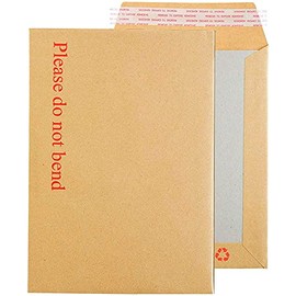 HT Essentials C4 (A4) 324 x 229 mm Hard Board Back Pocket Peel & Seal Envelopes | Pack of 15 | Please Do Not Bend | Royal Mail Approved | Brown | Strong Secure 1st Class Envelope
