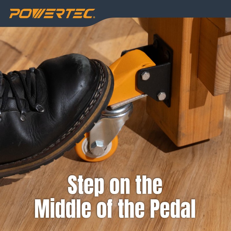 POWERTEC 2-1/2" Workbench Caster Kit – Set of 4 Retractable