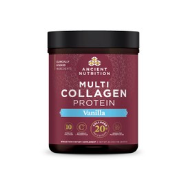Ancient Nutrition Collagen Powder Protein with Probiotics, Multi Collagen Protein with Vitamin C, Hydrolyzed Collagen Peptides Supports Skin and Nails, Gut Health (60 Servings, Vanilla)…