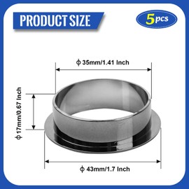 Wire Hole Caps, Set of 5, Made of ABS, Desk Grommets, Cable Hole Cover, Hole Diameter 1.4 inches (35 mm), Black, Cable Storage, Easy to Install, for Computer Desks, Office Furnitures, Desks, Tables
