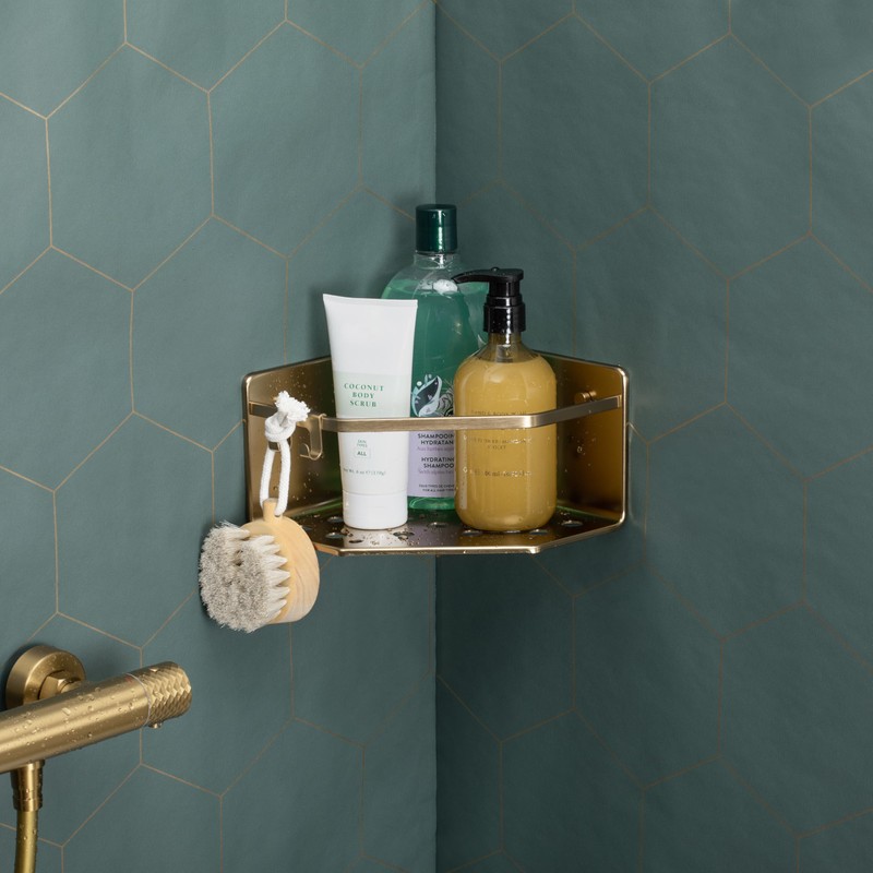 Tatay Corner basket Collection Serenity, Made of Aluminium, Color Gold.