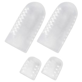 コモライフ 抗菌足指サポーター 大小4個組 足指キャップ 足指 足爪 つま先 親指 サポーター 爪の保護 足指保護 抗菌 ストレッチ素材 通気性 メッシュデザイン 左右兼用 水洗い可 カットOK 指タコ マメ 外反母趾 内反小趾 【セット内容：大2個、小2個】