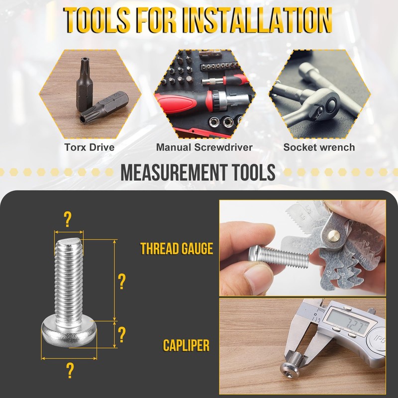 DTGN 3/8"x1" Pan Head Torx Security Screw - 5Pack -