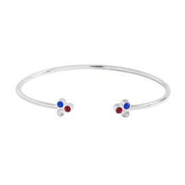 Alex and Ani Red, White and Blue 3 stone flex cuff