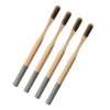 Healvian 4pcs Biodegradable Bamboo Toothbrushes Soft Bristles Ergonomic Handle for