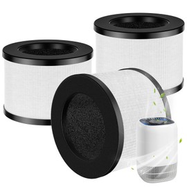 3 Pack DH-JH12 Replacement Filter Compatible with VOOPNU DH-JH12 Air Purifier, ToLife TZ-K1 Air Puri-fier, MK01 MK06, and FreAire KN6391 Air Purifiers, 3-in-1 Filtration DH-JH12 Replcement Filter