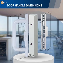 Easy Fix Hardware Handle Set for Sliding Glass Patio Doors | Door Handle Replacement for Sliding Glass Door Repair, Right-Handed Orientation, No Mortise Lock | Offset Latch (White)