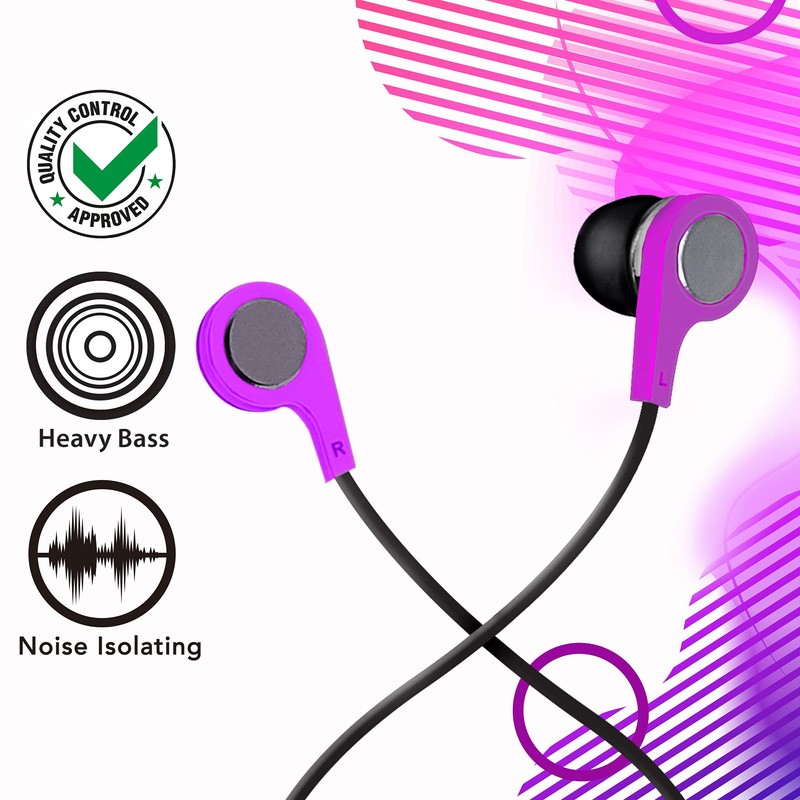 Maxell 199730 Bass 13 Heavy-Bass in-Ear Earbuds with Microphone (Purple)
