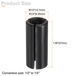 sourcing map 2pcs Collet Adapter 1/2" to 1/4" Die Grinder Chuck Driver Adapter CNC Engraving Bit Router Converter for CNC Machine Tool
