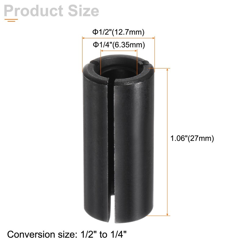 sourcing map 2pcs Collet Adapter 1/2" to 1/4" Die Grinder
