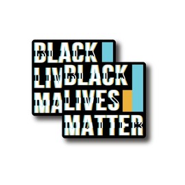 Black Lives Matter Sticker - BLM Proud Black Heritage Month Solidarity Equal Rights Sticker - Premium Quality Vinyl Bumper Stickers 2-Pack | 5-Inch on Widest Side | Made in USA - FHJ1047