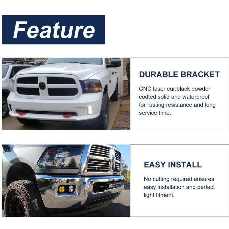 NORTHYUN Upgrade Hidden Bumper Light Pods Fog Light Mounting Brackets