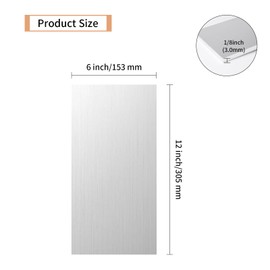 Tynulox 1PCS 6061 Aluminum Sheet Metal 1/8" x 6" x 12", Aluminum Plates Covered with Protective Film, Heat Treatable Aluminum Flat Bar for DIY Craft, Industry