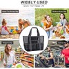 Qcfang Mesh Beach Tote Bag 27.5x14.1 Inch Foldable Extra Large