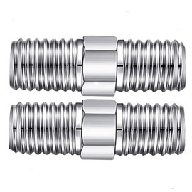 Shower Hose Connector– 2Packs, 1/2 Inch Hose Extension Stainless Steel Male to Male Hoses Connector Threaded Pipe Connection
