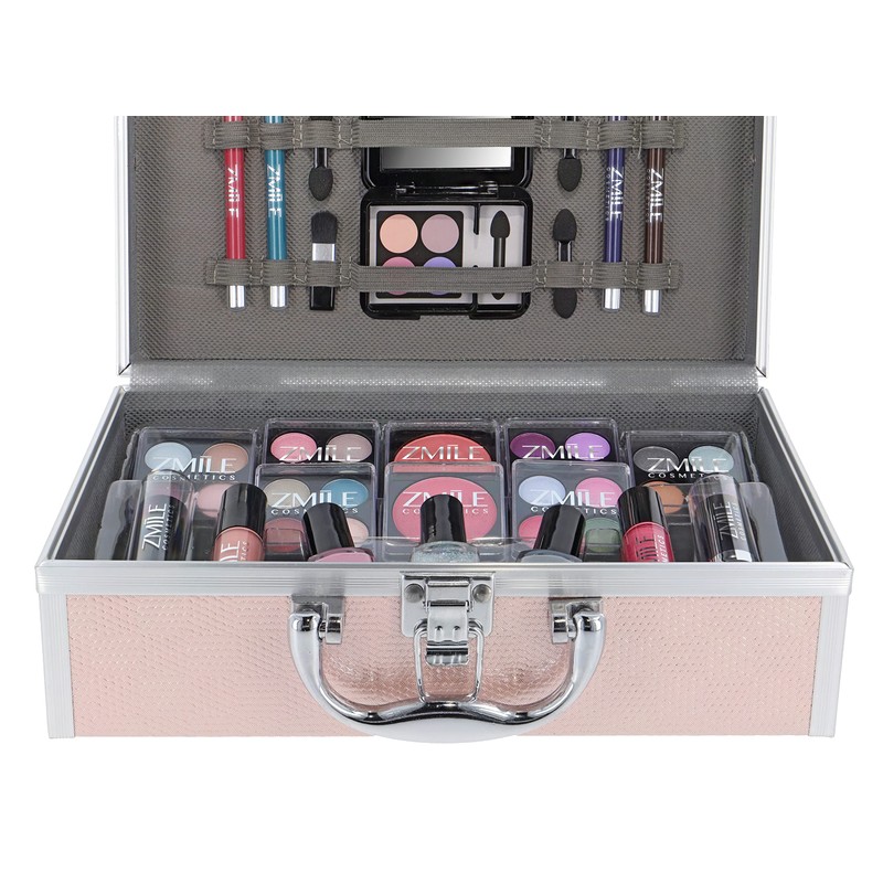 ZMILE COSMETICS EYE-CATCHER Pink Cosmetic Case Vegan Cosmetics with Make-Up