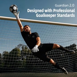 WVVOU Football Goalkeeper Gloves for Adults and Youth, High Performance Football Gloves with 5 Detachable Fingersave, Goalie Gloves with 4mm Sticky Latex Palm (White, 9)