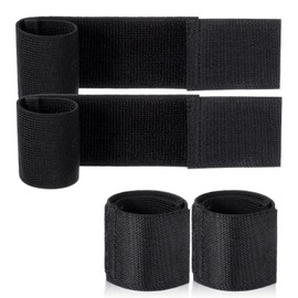 4PCS Shin Guard Straps Black Shin Pad Holders Soccer Guard Straps for Kids Youth Adult Lightweight & Adjustable Shinguard Stays for Kicking Ball, Running, Cycling （11.81 × 1.97 Inches）