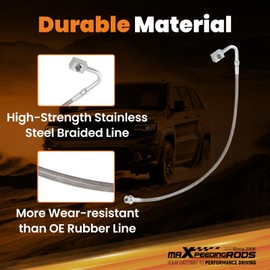 maXpeedingrods Extended Brake Lines for Jeep Wrangler JK 2-Door 4-Door 2007-2018, JK JKU 2WD 4WD for 4-6" Lifts, Front & Rear Stainless Steel Braided Brake Lines