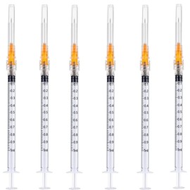 100 Pack - 1ml 25 Gauge 5/8 Inch Syringe Lab Supplies, Individually Sealed Packaged