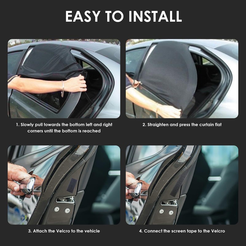 2 Pack Car Window Shades For Baby, UV Protection Sun
