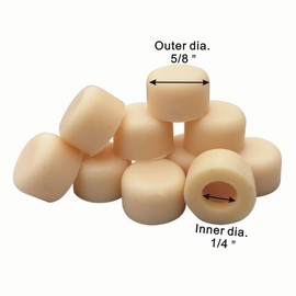 Renovators Supply Manufacturing Almond Premium Silicone Door Stopper Tips 1/4" Inner Diameter Door Stopper Bumper Caps 10 Replacement Tip Ends for Absorbing Shock Wall and Floor Protector Pack of 10