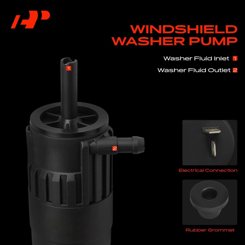 A-Premium Windshield Washer Pump Compatible with 1986-2019 Peterbilt conventional 370