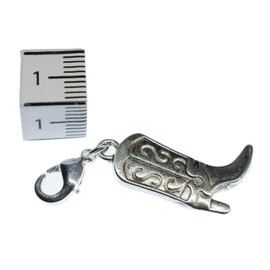 Miniblings Cowboy Boot Charm Bracelet Western Boots Cowboy Cowgirl Handmade Fashion Jewellery Necklace Pendant Silver-Plated Charm Bracelet Pendant for Bracelet, Silver, No Gemstone