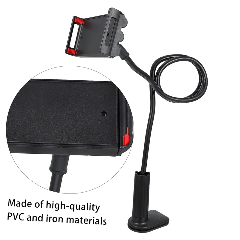 TEHAUX Adjustable Gooseneck Phone Holder Rotating Tablet Bracket with Clamp