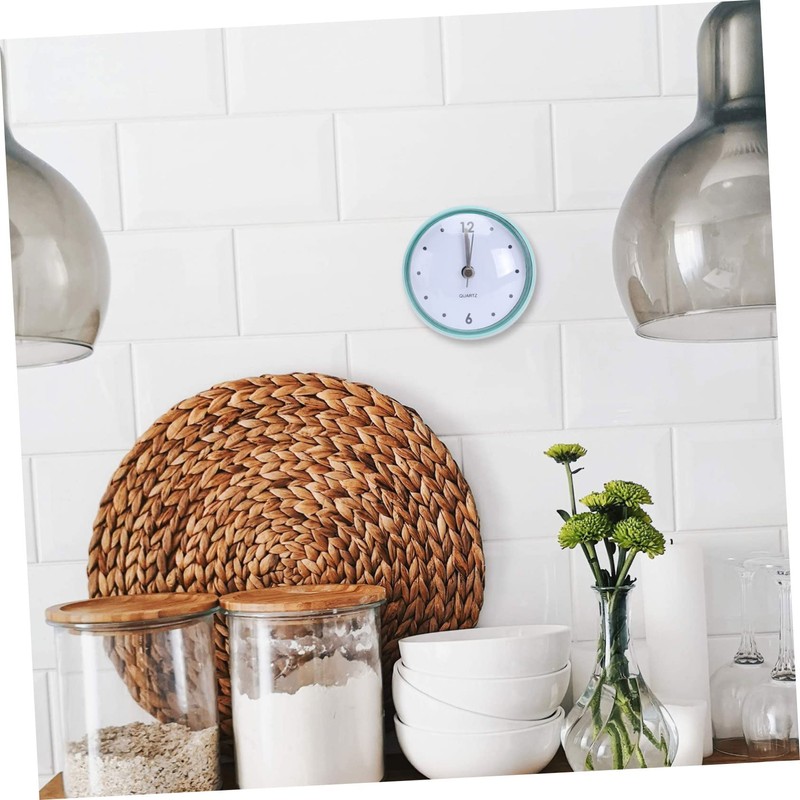 Ciieeo 1Pc Hanging Wall Clock with Suction Cup Mute Clock