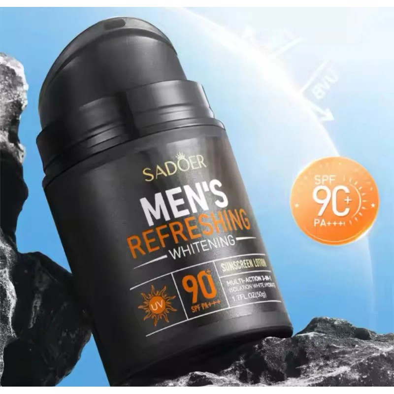 Protector Solar Para Hombre, Aclarante, No Graso, Spf 90