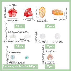 SUNNYCLUE 1 Box 350Pcs Mixed Czech Glass Beads Czech Bead Mix Electroplate Colorful Leaf Flower Assorted Faceted Pink Loose Spacer Beads for Jewelry Making Bracelets Necklaces Earrings DIY Crafts