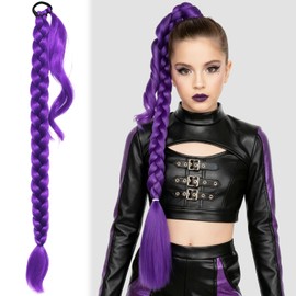 Purple Hair Extensions, Purple Hair, Clip In Hair Extension for Women and Girls with 26 Inch Length, Straight Synthetic Hair, Vibrant Color and Secure Clip Design for Versatile Styling Options