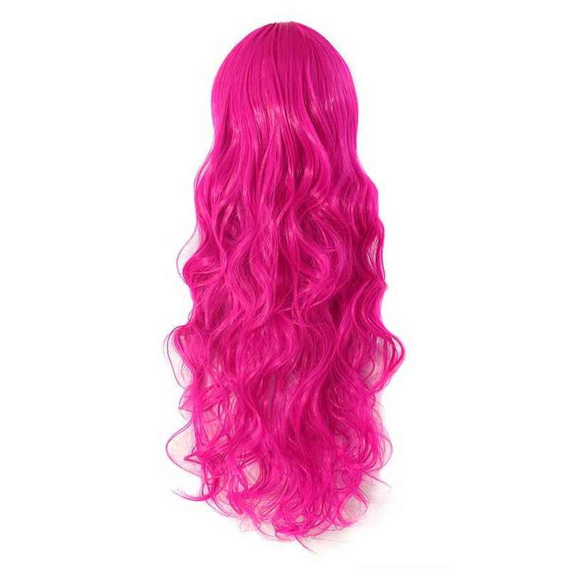 MapofBeauty 70cm Long Pink Wavy Cosplay Party Wig (Pink)