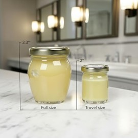 Artículos de tocador de tamaño de viaje, crema hidratante natural sin perfume, loción corporal, sin petróleo, aceite de ricino orgánico y aceite de jo