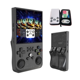 B‌lorkbuy R36MAX Retro Handheld Game Console-4-inch HD IPS Screen,RK3326 1.5GHz Chip,4000mAh Battery 30+ Emulators for Console Handheld,Portable Gaming Console for Travel & Home Entertainment (Black)