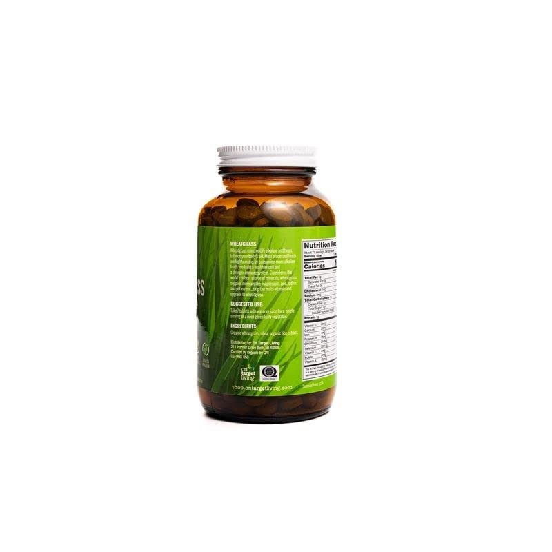 On Target Living Wheatgrass Tablets- 500 Tablets | USDA Organic