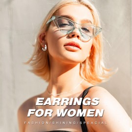 Earrings for Women, 925 Sterling Silver Heart Earring, Fashion Graduation Birthday Gifts Cuff Shape Stud Jewelry for Men