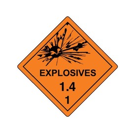 ComplianceSigns.com DOT Explosives 1.4 Placard Sign, 10.75 inch Magnetic for Transportation