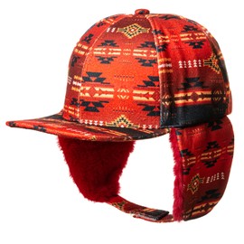 NU TRENDZ Winter Baseball Cap with Ear Flaps for Men Women, Winter Hunting Trapper Dad Hat, Running Windproof Warm Fleece Cap Red