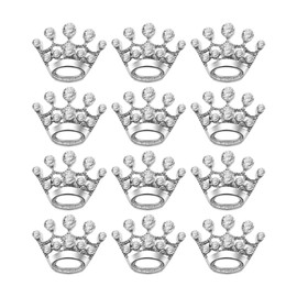 VICASKY 12pcs Crown Brooch Pin Crown Brooch Silver Crystal Brooches Scarves Buckle Collar Pin Crown Brooch Crown Brooch Gold Corsage Bouquet Kit Wedding Party Pageant Brooch, Alloy and crystal