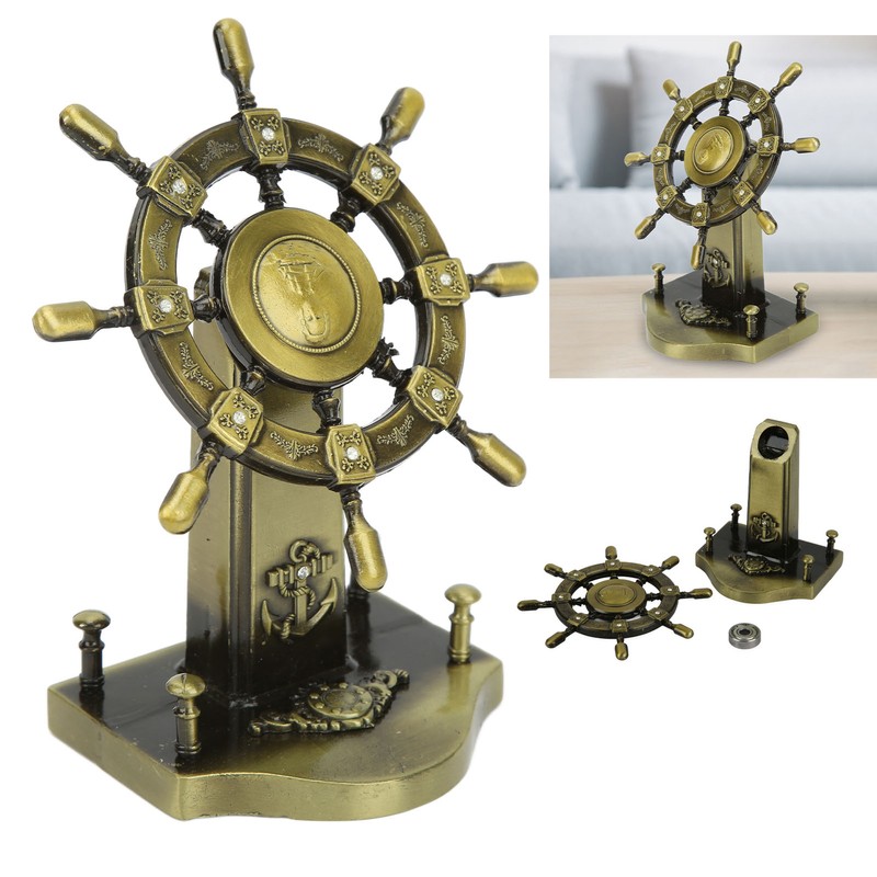 Pirate Decor Alloy Retro Style Glossy Durable Nautical Rudder Ornaments
